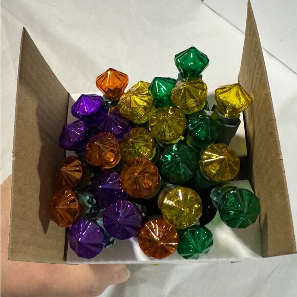 NIB Halloween Gemstone String Lights 50 Count 120V ETL Certified Plug In - Picture 1 of 4